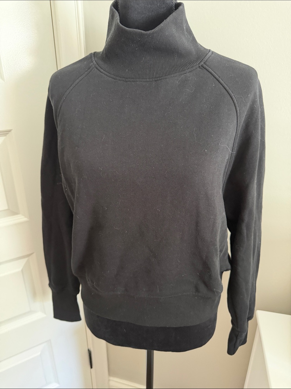 Black Turtleneck Sweatshirt - Casual Pullover (Matching pants available)